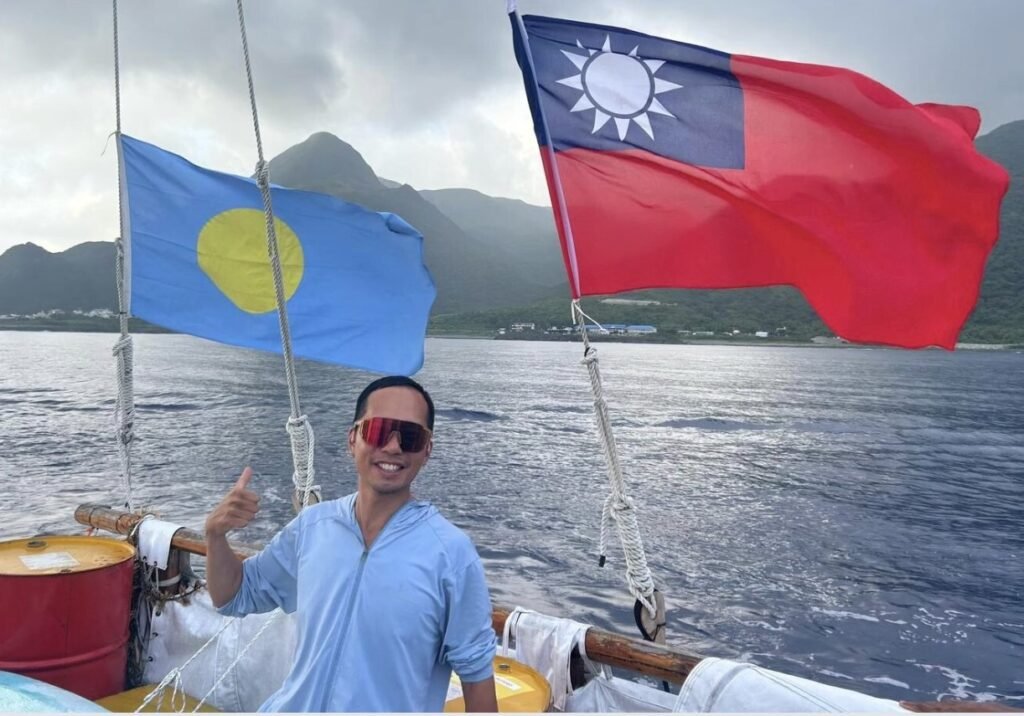 Alingano Maisu sailing canoe reaches Lanyu Island after departing Palau 19 days ago. (Facebook, Micronesian Voyaging Society photo)