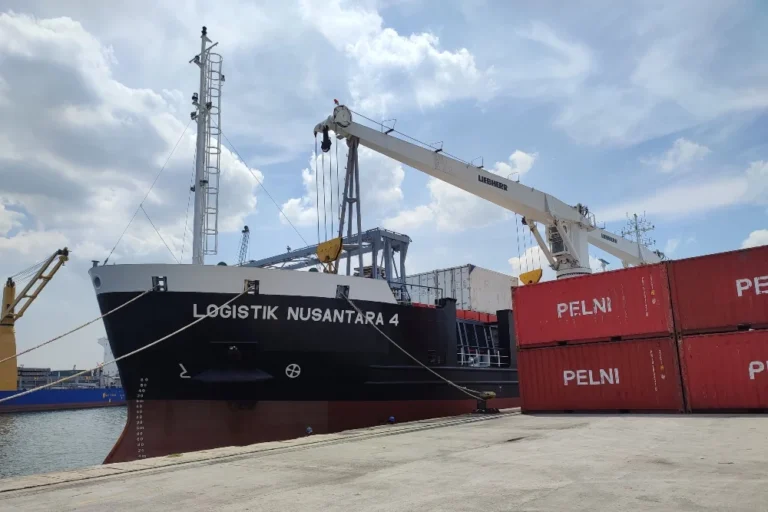 PT Pelni dan Kemenhub melepas voyage perdana KM Logistik Nusantara 4 menuju Kepulauan Riau, Senin (6/1/2025). Bisnis/Artha Adventy.
