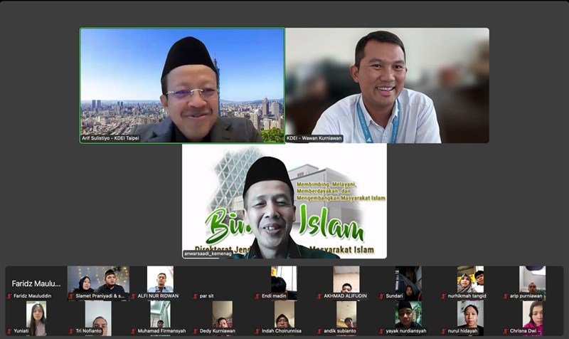 KDEI Taipei menyelenggarakan Bimbingan Perkawinan yang dilakukan secara daring bagi calon pengantin Nikah Massal 2025. (Sumber Foto : KDEI).