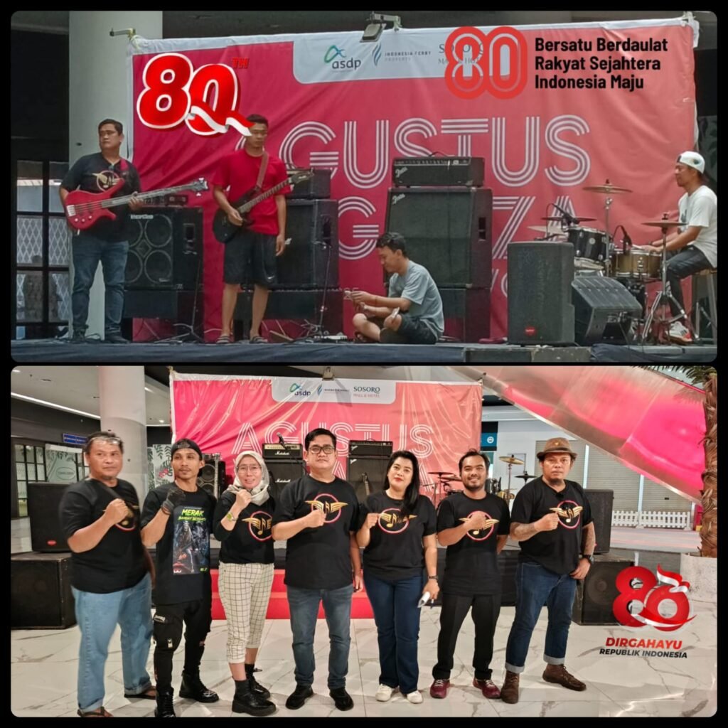 Pesta musik di mall Sosoro merak dalam memeriahkan Hut RI ke 80.