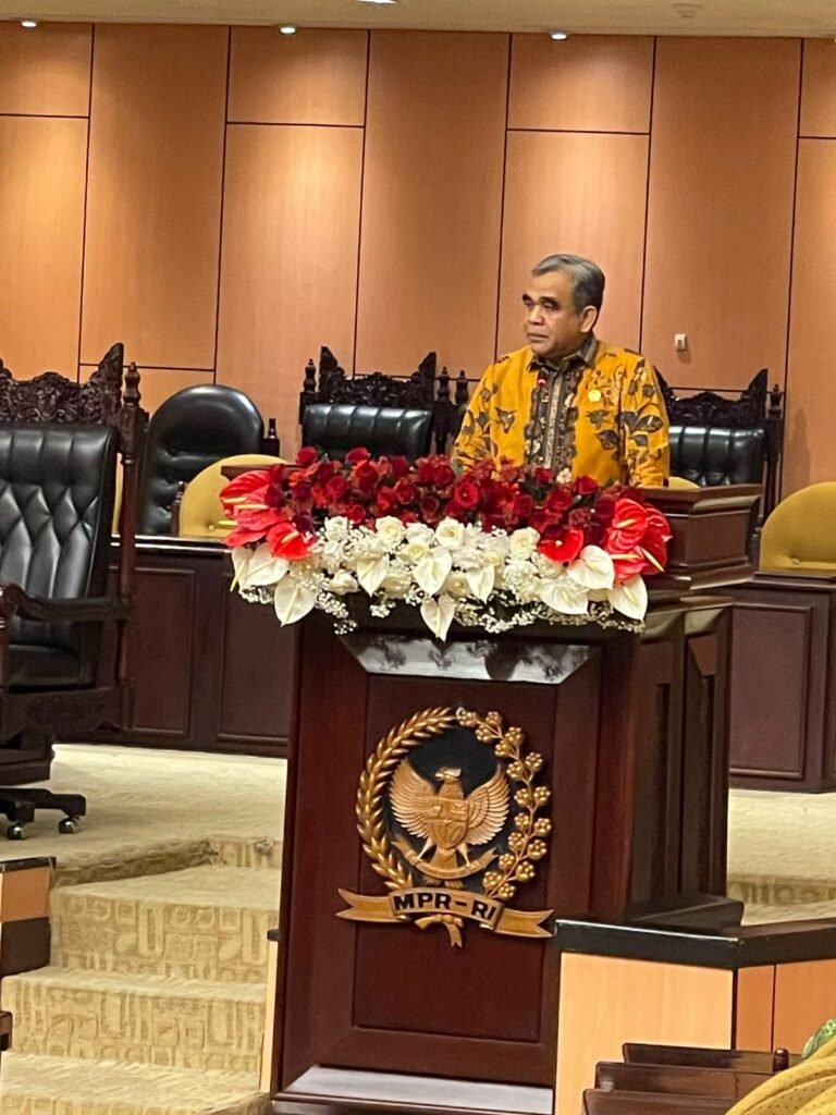Ketua MPR-RI H. Ahmad Muzani dalam pembukaan seminar konstitusi dalam memperingati hari konstitusi. Foto; Verry01PBMI