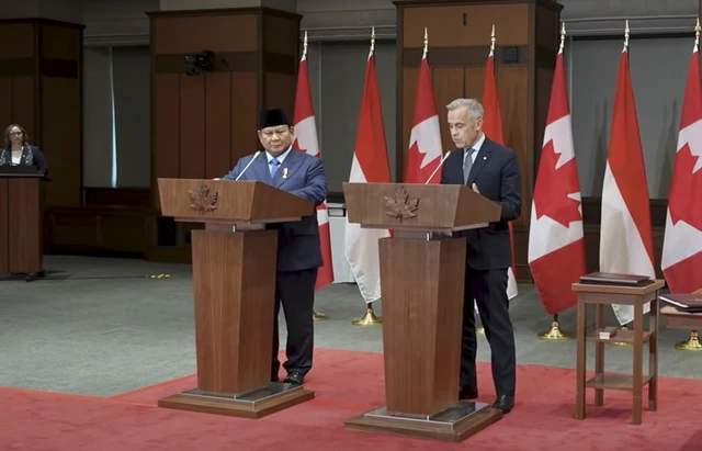 Presiden Prabowo Subianto melakukan pertemuan dengan PM Kanada Carney di Ottawa, Kanada, Rabu (24/9/2025). Foto: Youtube/Sekretariat Presiden