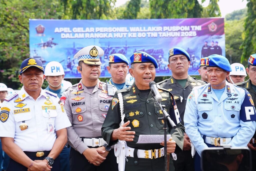 Danpuspom TNI Mayjen TNI Yusri Nuryanto di Pintu Sepatu Roda, Silang Monas, Jakarta Pusat, Senin (22/9/2025).