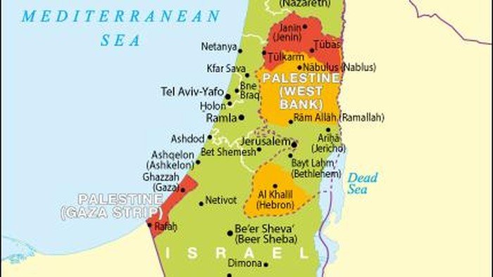 Peta Palestina-Israel di situs resmi pemerintah Inggris (Foto: gov.uk)