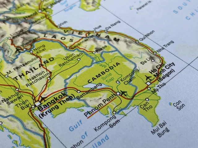 Ilustrasi peta Thailand dan Kamboja. Foto: AustralianCamera/Shutterstock