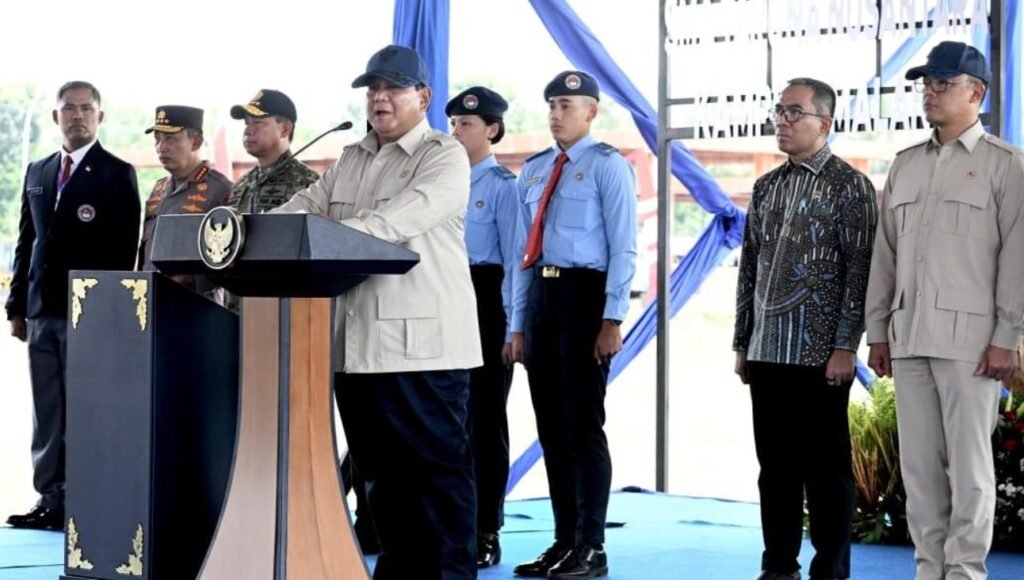 Presiden Prabowo Subianto menyampaikan sambutannya pada peresmian SMA Taruna Nusantara Kampus Malang di Provinsi Jawa Timur, pada Selasa, 13 Januari 2026. Foto: BPMI Setpres
