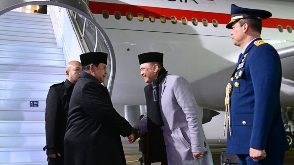 Presiden Republik Indonesia, Prabowo Subianto tiba di Bandar Udara Internasional Zurich, Swiss, pada Rabu, 21 Januari 2026. Foto: BPMI Setpres