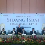 Konferensi pers hasil sidang isbat penentuan 1 Ramadan 1447 Hijriah oleh Menteri Agama, Nasaruddin Umar di Hotel Borobudur, Jakarta Pusat pada Selasa (17/2/2026).