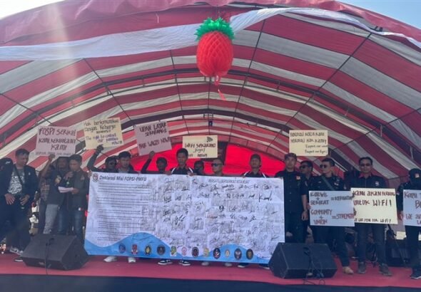 Peringatan hari jadi ke-19 FOSPI-PMFU di Kelurahan Donggang, Kabupaten Pingtung, Selasa. (Sumber Foto : FOSPI-PMFU, 17 Februari 2026)