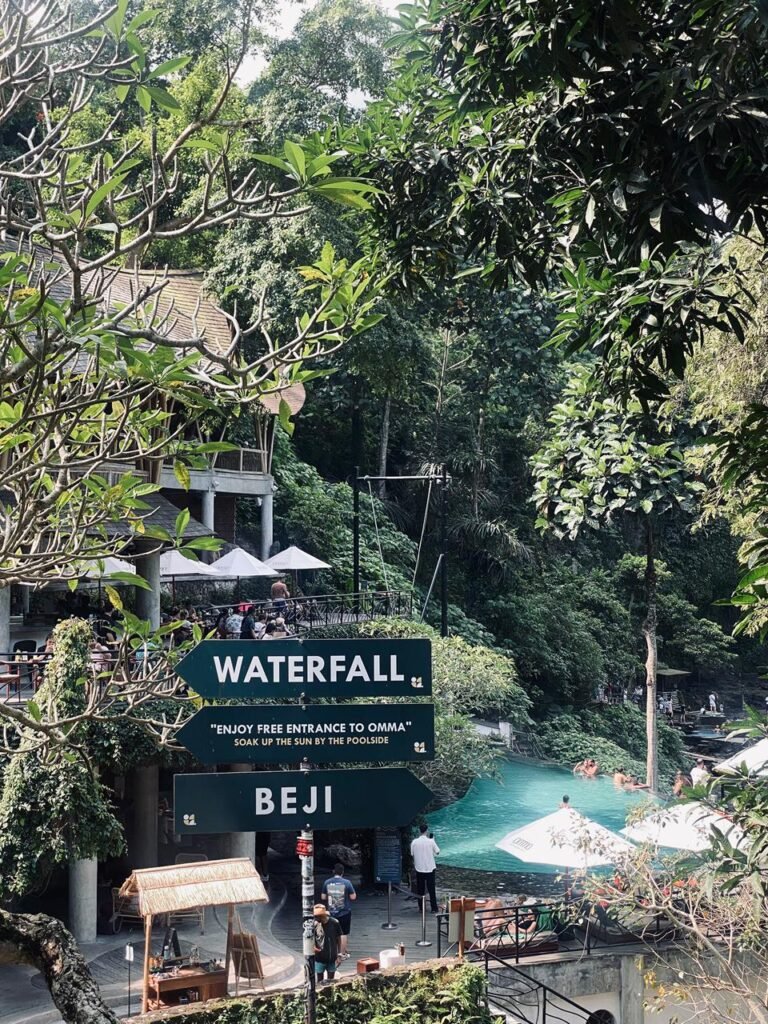 Tegenungan Waterfall di Desa Kemenuh, Sukawati, Gianyar, menjadi salah satu destinasi wisata alam paling populer di Bali. FOTO: Santi07/portalbmi.id