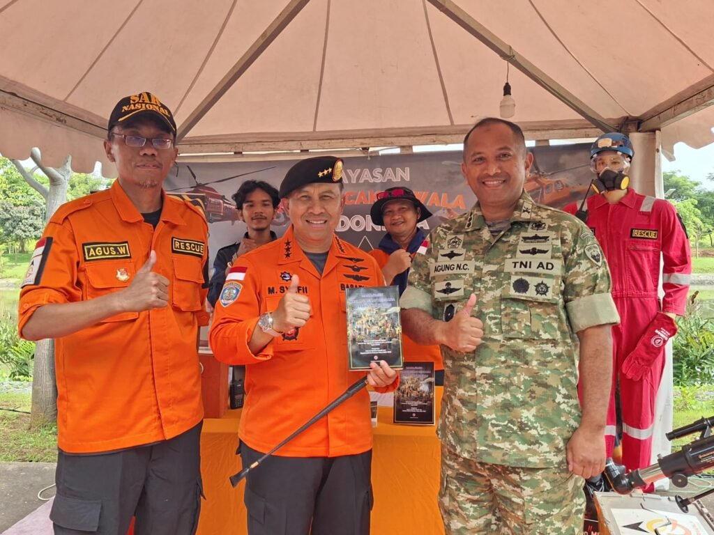 peluncuran buku karya Potensi SAR yang digelar dalam rangka Jambore Potensi SAR 2026 di PIK Avenue, Jakarta, Sabtu (15/2/2026).