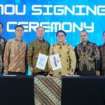 Perwakilan ZTE dan MyRepublic Indonesia berfoto bersama usai penandatanganan MoU Project Ascend. FOTO: Allung06/portalbmi.id