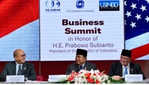 Presiden Prabowo Subianto menyampaikan sambutannya pada sesi roundtable Business Summit dalam rangka kunjungan kerjanya di Washington DC, Amerika Serikat, pada Rabu, 18 Februari 2026. Foto: BPMI Setpres/Cahyo