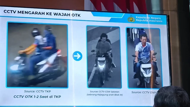 Wajah dua orang pelaku penyiraman air keras terhadap Andrie Yunus yang disampaikan oleh Dirreskrimum Polda Metro Jaya, Kombes Pol Iman Imannudin pada Rabu (18/3). FOTO: Dirreskrimum Polda