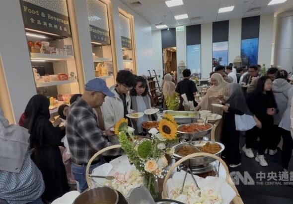 Gelar griya KDEI Taipei untuk acara halalbihalal Idul Fitri hari Sabtu. (Sumber Foto : CNA, 21 Maret 2026)