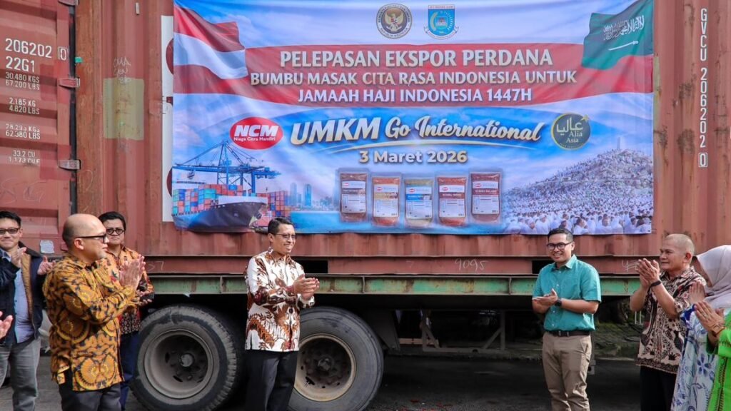 Pelepasan ekspor perdana produk bumbu masak cita rasa Indonesia produksi PT Niaga Citra Mandiri ke Arab Saudi.