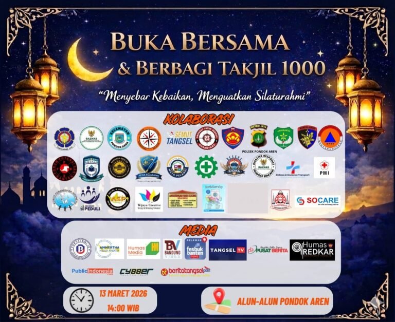 Sinergi Tanpa Batas Kolaborasi Relawan Tangsel Bagikan 1.000 Takjil dan Gelar Buka Puasa Bersama. FOTO: Henny06/portalbmi.id