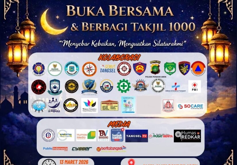 Sinergi Tanpa Batas Kolaborasi Relawan Tangsel Bagikan 1.000 Takjil dan Gelar Buka Puasa Bersama. FOTO: Henny06/portalbmi.id