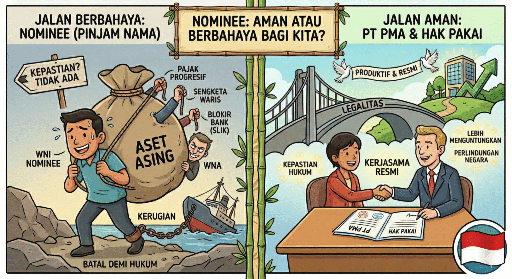 Praktik "pinjam nama" atau nominee agreement masih menjadi fenomena gunung es di tengah pesatnya investasi asing di Indonesia, FOTO: Ayu05/portalbmi.id