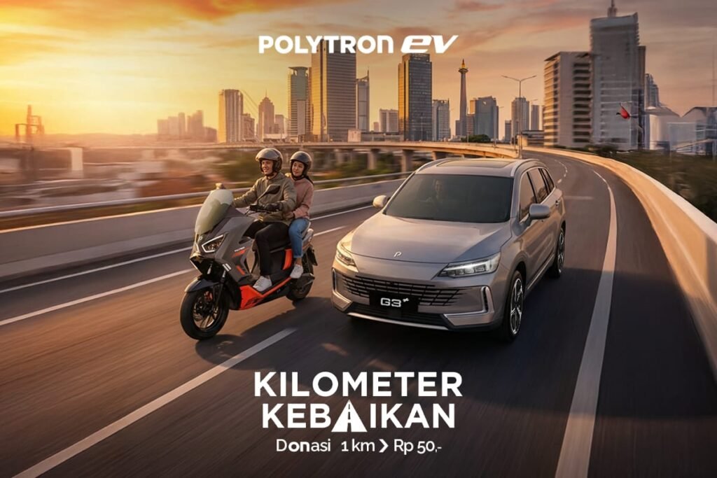 Polytron Kembali Luncurkan #KilometerKebaikan untuk Konversi Setiap Kilometer Perjalanan dengan Motor Listrik Polytron Jadi Donasi.