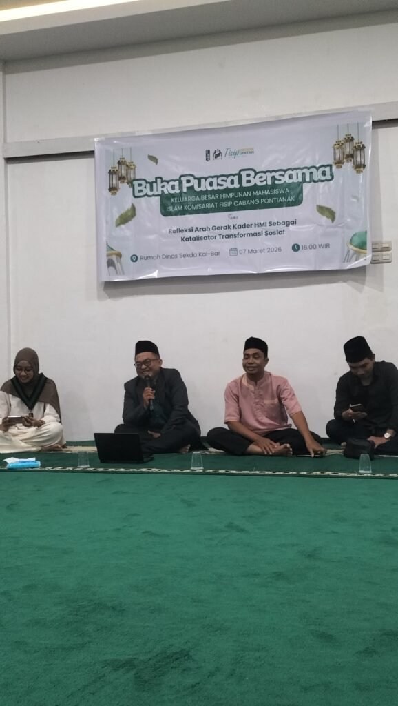 Buka Puasa Bersama  Narsumber ; (Akademisi Dosen Ilmu Politik Untan) Firdaus,.S.IP.M.Sos,  Rudi Handoko, Sos (KPID Kalbar)di Aula Sekda Jalan Sultan Syahrir, Kota Pontianak. FOTO: Firdaus06/portalbmi.id