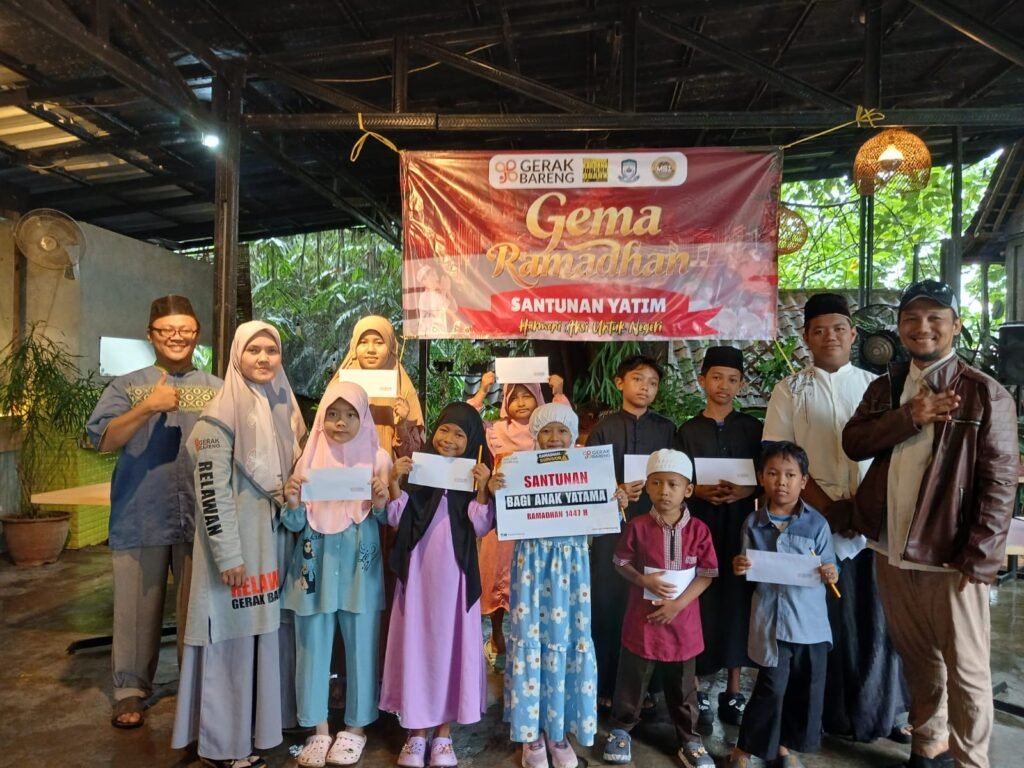 Puluhan anak yatim berkumpul dalam kegiatan bertajuk "Gema Ramadhan: Harmoni Aksi untuk Negeri". FOTO: Henny06/portalbmi.id