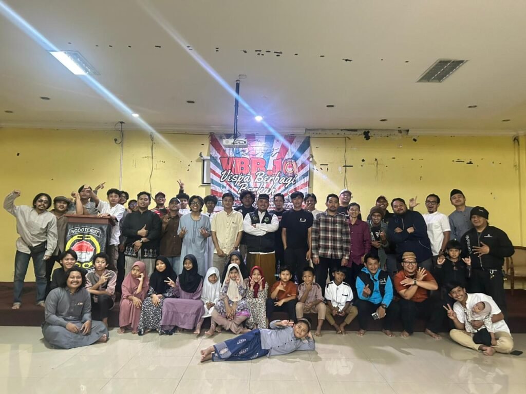 Komunitas Djakarta Vespa UIN (THE DJAVU) kembali menggelar aksi sosial tahunan bertajuk Vespa Berbagi Berkah (VBB) Vol. 10. FOTO: Henny06/portalbmi.id