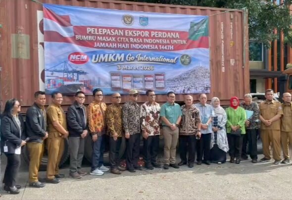 Pelepasan ekspor perdana produk bumbu masak cita rasa Indonesia produksi PT Niaga Citra Mandiri ke Arab Saudi.