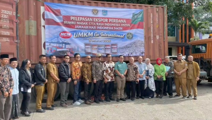 Pelepasan ekspor perdana produk bumbu masak cita rasa Indonesia produksi PT Niaga Citra Mandiri ke Arab Saudi.