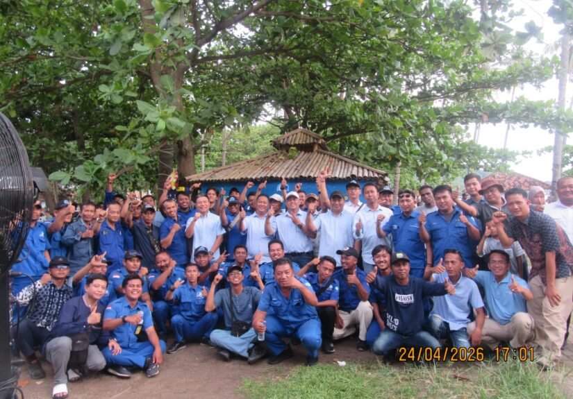 PT Pelayaran Surya Timur Line Grup Cabang Merak–Bakauheni menggelar acara Halal Bihalal yang diikuti oleh segenap direksi dan karyawan, Jumat (24/4/2026). FOTO: Budi05/portalbmi.id