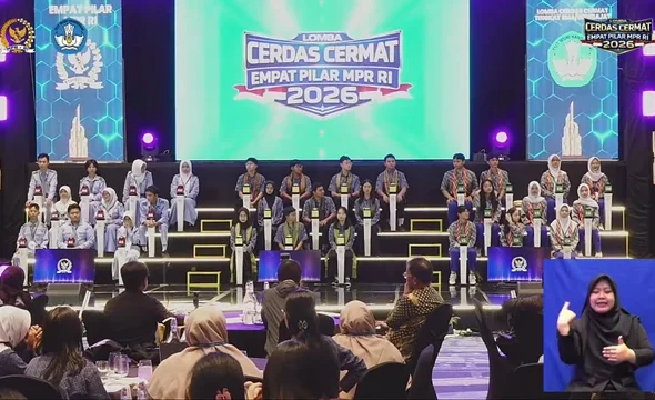 Lomba Cerdas Cermat Empat Pilar yang diadakan MPR di Kalimantan Barat, Sabtu (9/5/2026). Foto: Youtube/MPRGOID