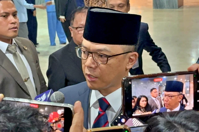 Menteri Luar Negeri Sugiono di Kompleks Parlemen, Senayan, Jakarta, Rabu (20/5/2026). Foto: Nasywa Athifah/kumparan