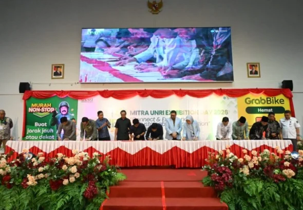 Universitas Riau menyelenggarakan Mitra Unri Exhibition Day (MUED) 2026 dengan tema “Connect & Experience for Sustainable Collaboration”. FOTO: Dok. UNRI