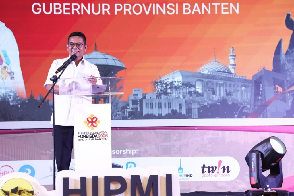 Gubernur Andra soni buka Rakerda HIPMI Banten. FOTO: Setda Banten