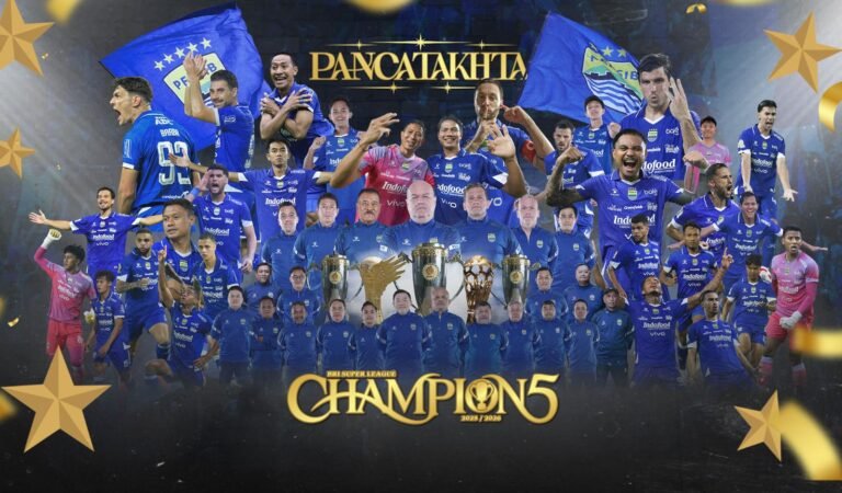 Setelah melakukan back to back juara Liga 1 2023/24 dan 2024/25, Pangeran Biru mempertahankan gelarnya setelah bermain imbang tanpa gol dengan Persijap Jepara di Stadion Gelora Bandung Lautan Api, Sabtu, 23 Mei 2026. FOTO: Red/PORTALBMI.ID/PERSIB