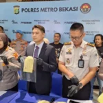 Konferensi pers kasus pembunuhan WN Korea Selatan di Polres Metro Bekasi. Dok: Istimewa.