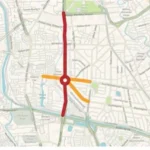 Titik perkiraan kepadatan arus lalu lintas saat demo mahasiswa di Bundaran HI, Jumat (12/6). Dok. Instagram/@tmcpoldametro