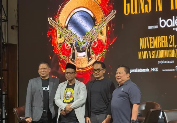 Suasana konfrensi pers Guns N' Roses yang digelar di Jakarta Jumat (26/6). Foto: Gitario Vista I/kumparan
