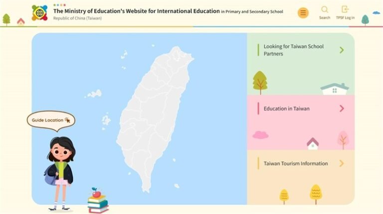Situs Web Kementerian Pendidikan untuk Pendidikan Internasional di Sekolah Dasar dan Menengah, termasuk bagian yang memuat TPSF. (Sumber Foto : K12EA)