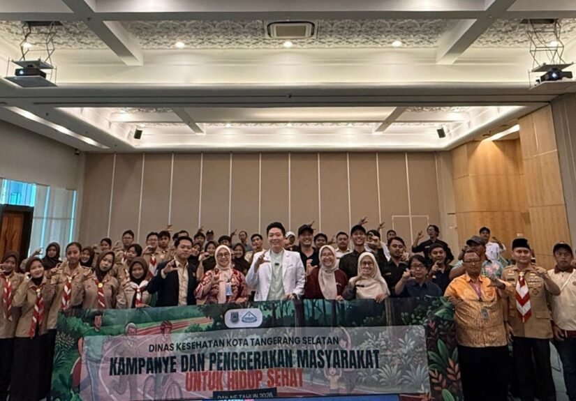 Kampanye dan Penggerakan Masyarakat untuk Hidup Sehat yang diikuti sekitar 120 peserta dari Karang Taruna se-Tangsel dan Saka Bakti Husada Pramuka di Puspemkot Tangsel, Kamis (11/6). FOTO: Henny06/PORTALBMI.ID