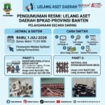 Pelaksanaan lelang Barang Milik Daerah (BMD) secara daring (open bidding) melalui aplikasi lelang pemerintah. FOTO: Setda Pemprov Banten