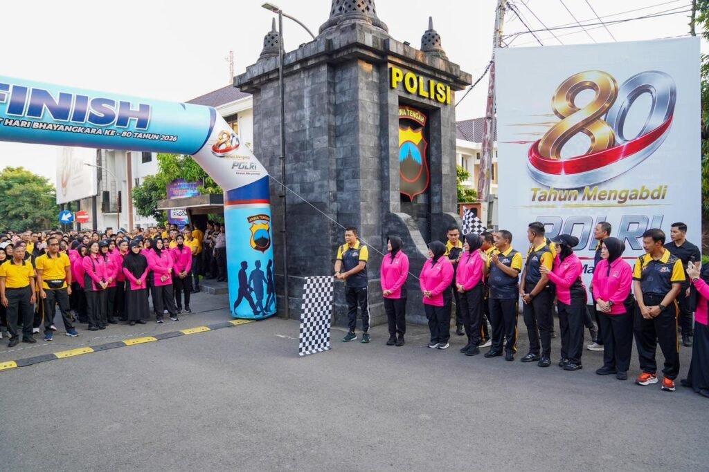 Kegiatan dimulai pukul 06.00 WIB dan dipimpin Kapolda Jawa Tengah, Irjen Pol. Ribut Hari Wibowo. FOTO: Imam07/PORTALBMI.ID