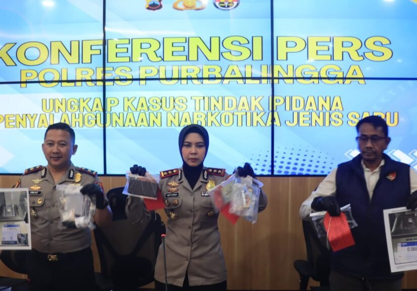 Satuan Reserse Narkoba (Satresnarkoba) Polres Purbalingga berhasil mengungkap tiga kasus penyalahgunaan narkotika jenis sabu. FOTO: Humas Polres Purbalingga