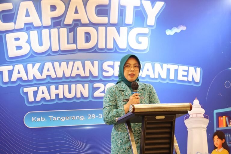 Bunda Literasi Provinsi Banten Tinawati Andra Soni mengajak seluruh pemangku kepentingan bersinergi meningkat budaya baca (literasi). FOTO: Biro Humas Pemprov Banten