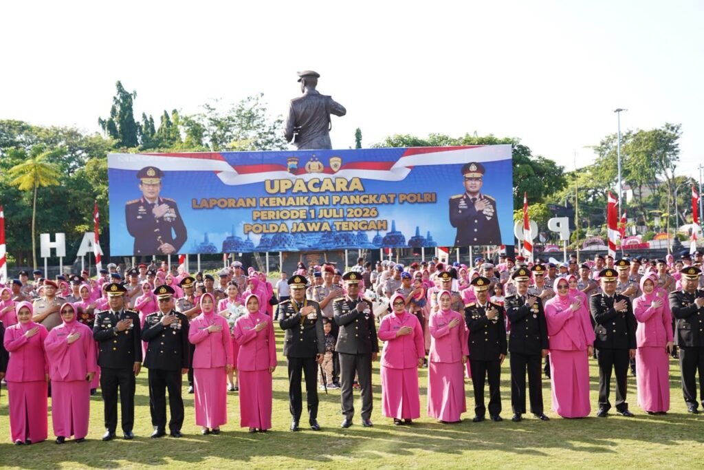 Sebanyak 2.595 personel Polda Jawa Tengah dan jajaran menerima kenaikan pangkat periode 1 Juli 2026. FOTO: Bid Humas Polda Jateng