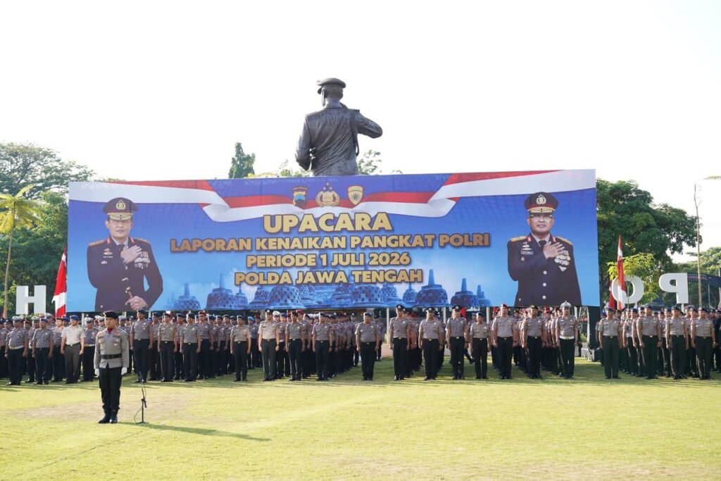 Sebanyak 2.595 personel Polda Jawa Tengah dan jajaran menerima kenaikan pangkat periode 1 Juli 2026. FOTO: Bid Humas Polda Jateng