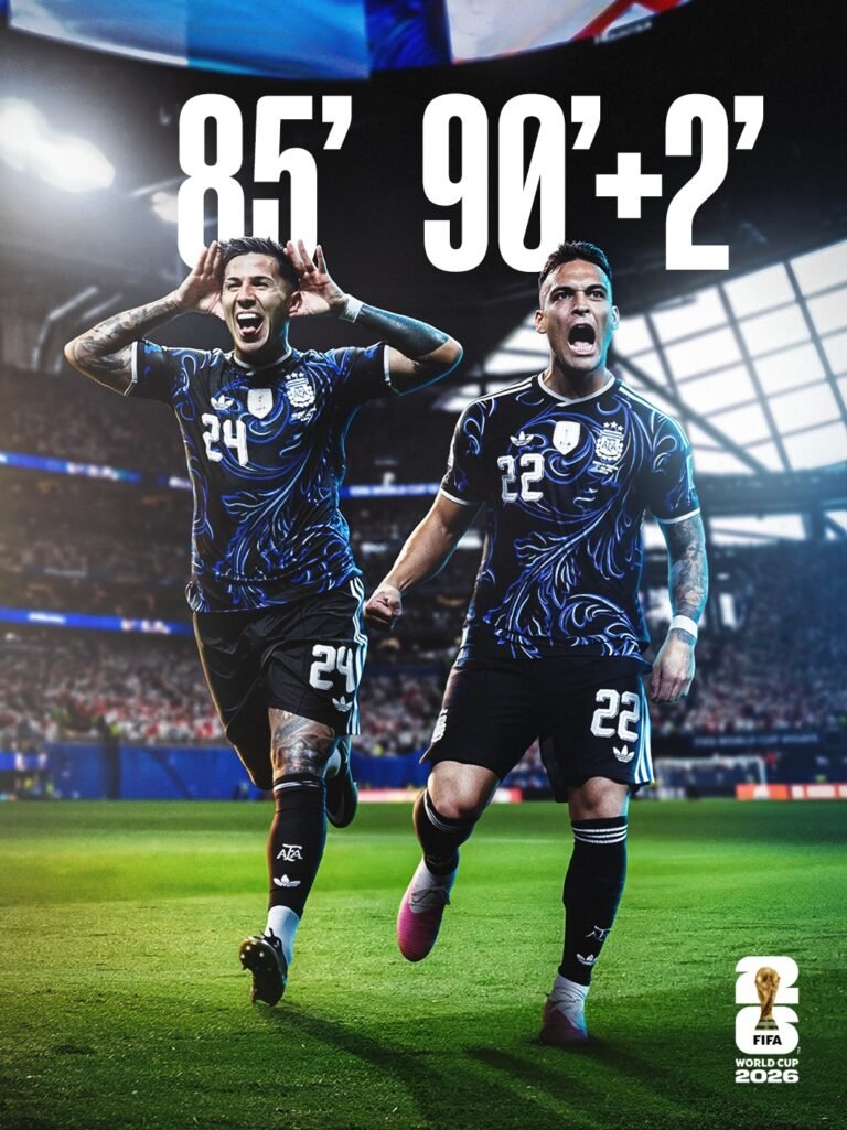 Argentina berhasil memastikan diri melaju ke babak berikutnya usai meraih kemenangan dramatis 2-1 atas Inggris. FOTO: FIFA