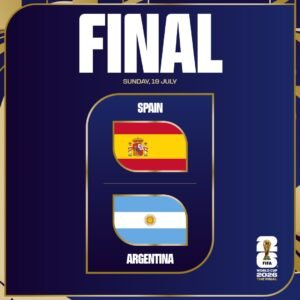 Laga Final Piala Dunia 2026, Timnas Spanyol akan menjadi ujian terberat bagi Timnas Argentina di Piala Dunia 2026. FOTO: FIFA