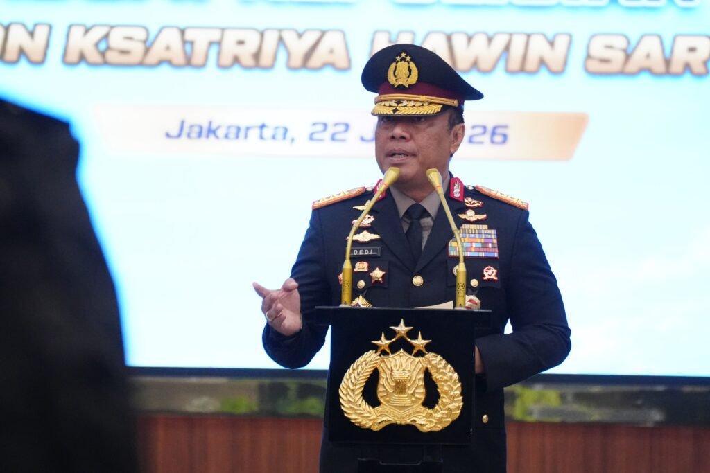 Tradisi Penyambutan Perwira Remaja di Rupatama Mabes Polri, Rabu (22/7). Tradisi ini dipimpin oleh Wakapolri Komjen Pol. Prof. Dr. Dedi Prasetyo, S.H., M.Hum., M.Si., M.M., FOTO: Bid Humas Polda Jateng/PORTALBMI.ID