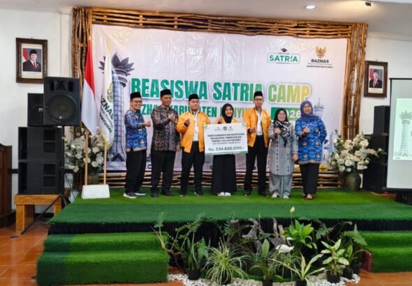 Badan Amil Zakat Nasional (BAZNAS) Kabupaten Banyumas resmi membuka ajang Beasiswa Satria Camp 2026 bertajuk "SATRIA Berkarya, Banyumas Berdaya" di Hotel Moro Seneng, Baturraden, Kamis (23/7/2026). FOTO: Imam06/PORTALBMI.ID